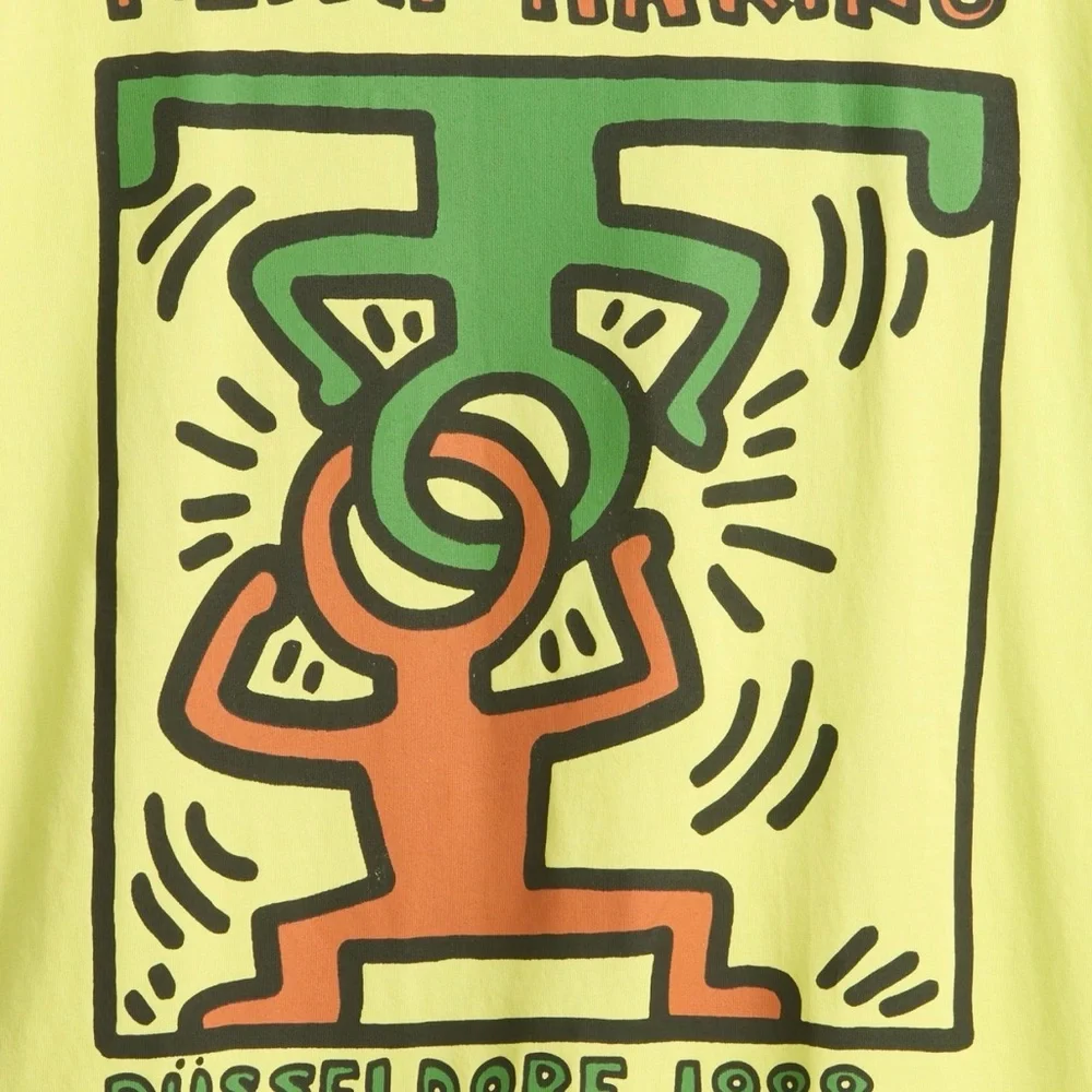 Keith Haring x GAP Düsseldorf 1988 Graphic T-Shirt Yellow Size XL New With Tags - Picture 5 of 7